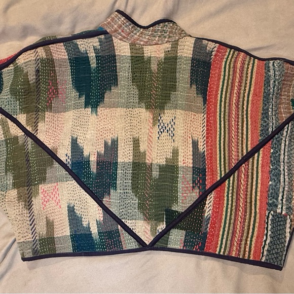 NAMAI Kaira cropped quilted patchwork Kantha jacket ONE OF A KIND - Picture 2 of 7